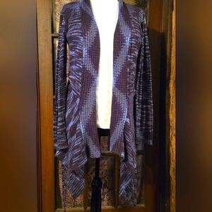 Women's Purple Open-Front Cardigan Sweater